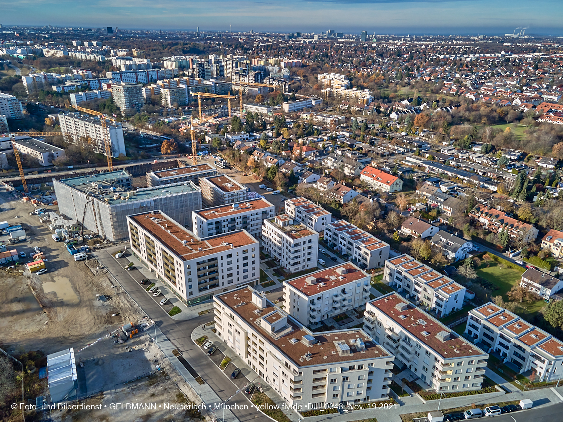 19.11.2021 - Luftbilder von der Baustelle Alexisquartier und Pandion Verde in Neuperlach